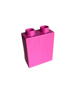 Lego Duplo kostka tm. růžová 1x2x2